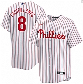 Phillies 8 Nick Castellanos White Nike Cool Base Jersey Dzhi,baseball caps,new era cap wholesale,wholesale hats